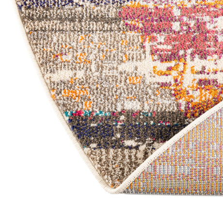 Multicolor 3' 3 x 3' 3 Vivid Round Area Rug Colorful Modern Unique Indoor Easy Clean Durable Carpet Mat for Home Interior Design & Decor for Sale at Rug Engine