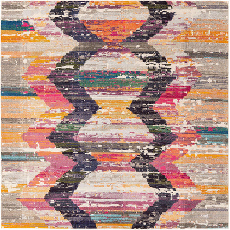Multicolor 9' 10 x 9' 10 Vivid Square Area Rug Colorful Modern Unique Indoor Easy Clean Durable Carpet Mat for Home Interior Design & Decor for Sale at Rug Engine