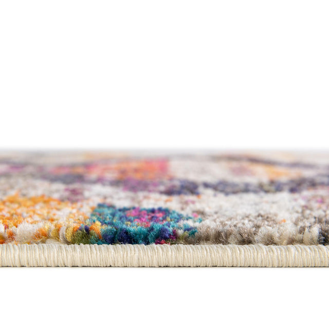 Multicolor 5' 3 x 5' 3 Vivid Octagon Area Rug Colorful Modern Unique Indoor Easy Clean Durable Carpet Mat for Home Interior Design & Decor for Sale at Rug Engine
