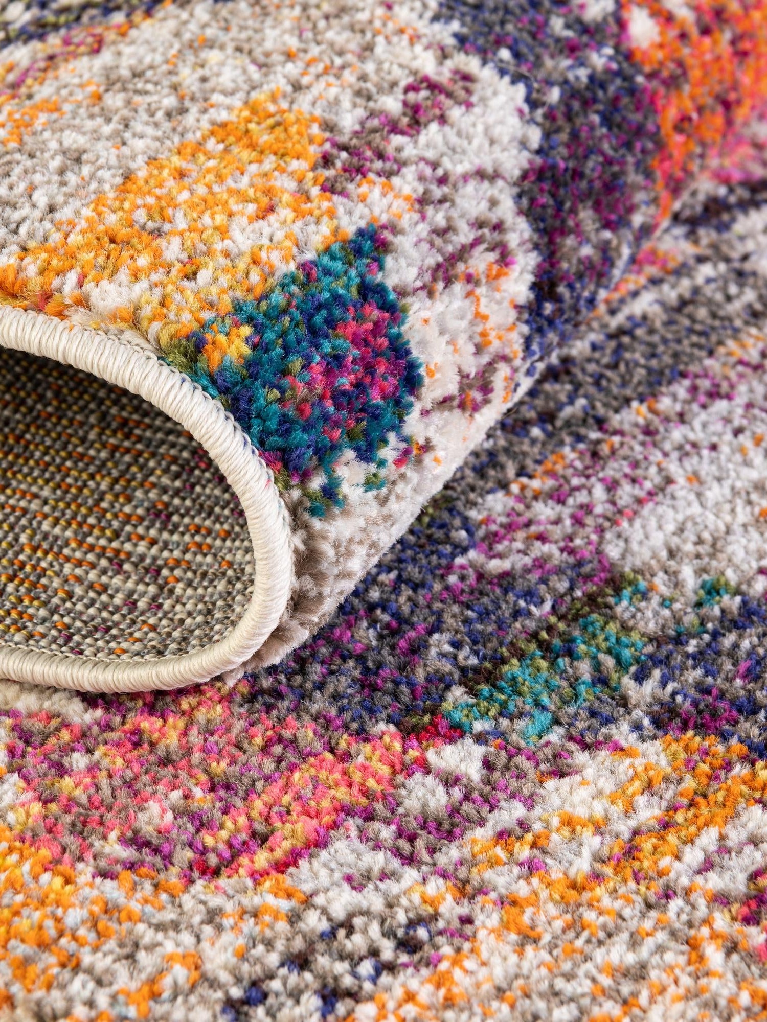 Multicolor 7' 10 x 7' 10 Vivid Octagon Area Rug Colorful Modern Unique Indoor Easy Clean Durable Carpet Mat for Home Interior Design & Decor for Sale at Rug Engine