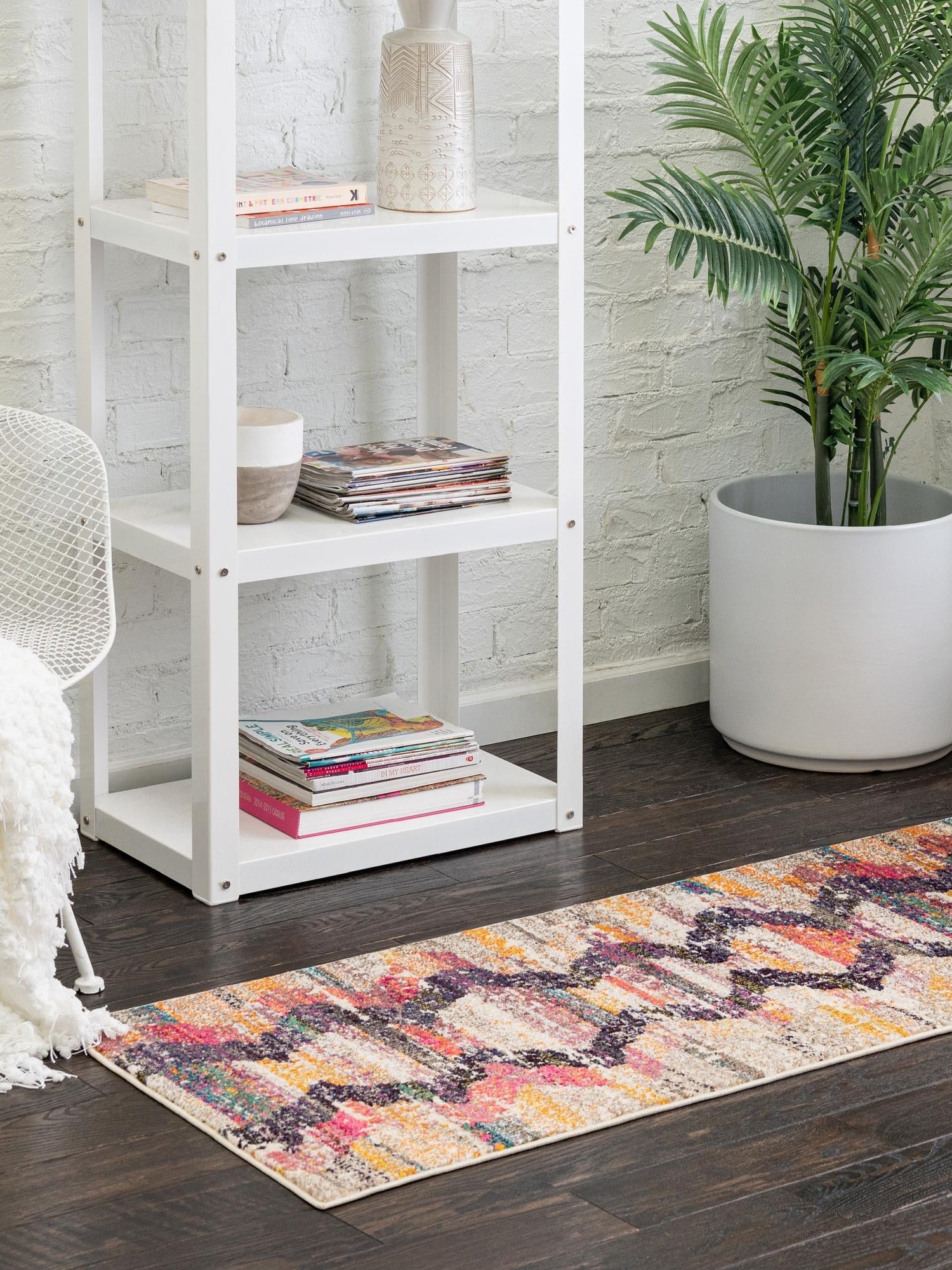 Multicolor 2' x 6' Vivid Runner Area Rug Colorful Modern Unique Indoor Easy Clean Durable Carpet Mat for Home Interior Design & Decor for Sale at Rug Engine