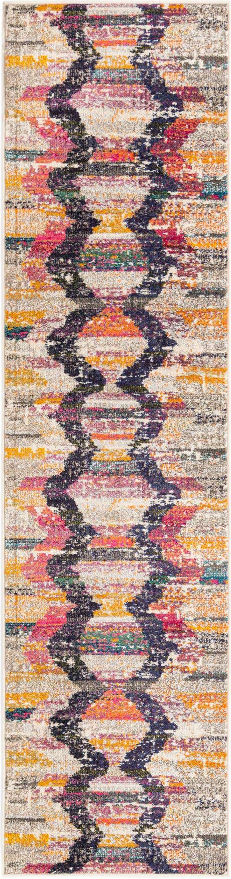 Multicolor 2' x 8' Vivid Runner Area Rug Colorful Modern Unique Indoor Easy Clean Durable Carpet Mat for Home Interior Design & Decor for Sale at Rug Engine
