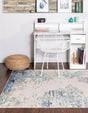 Blue 2' 2 x 3' Vivid Rectangle Area Rug Colorful Modern Unique Indoor Easy Clean Durable Carpet Mat for Home Interior Design & Decor for Sale at Rug Engine