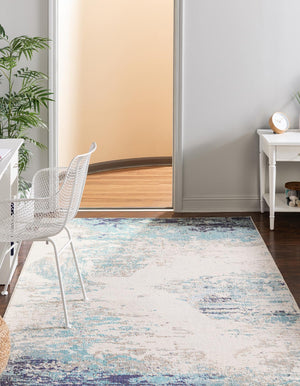 Blue 2' 2 x 3' Vivid Rectangle Area Rug Colorful Modern Unique Indoor Easy Clean Durable Carpet Mat for Home Interior Design & Decor for Sale at Rug Engine