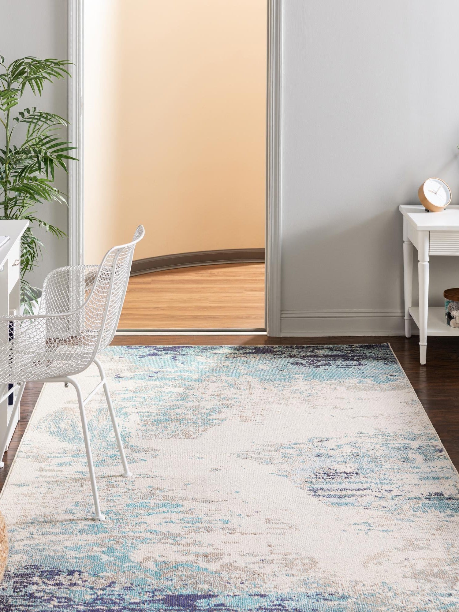Blue 9' 10 x 14' Vivid Rectangle Area Rug Colorful Modern Unique Indoor Easy Clean Durable Carpet Mat for Home Interior Design & Decor for Sale at Rug Engine