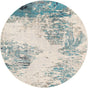 Blue 7' x 7' Vivid Round Area Rug Colorful Modern Unique Indoor Easy Clean Durable Carpet Mat for Home Interior Design & Decor for Sale at Rug Engine