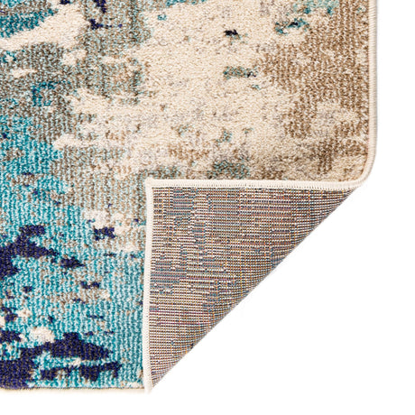 Blue 7' 10 x 7' 10 Vivid Square Area Rug Colorful Modern Unique Indoor Easy Clean Durable Carpet Mat for Home Interior Design & Decor for Sale at Rug Engine