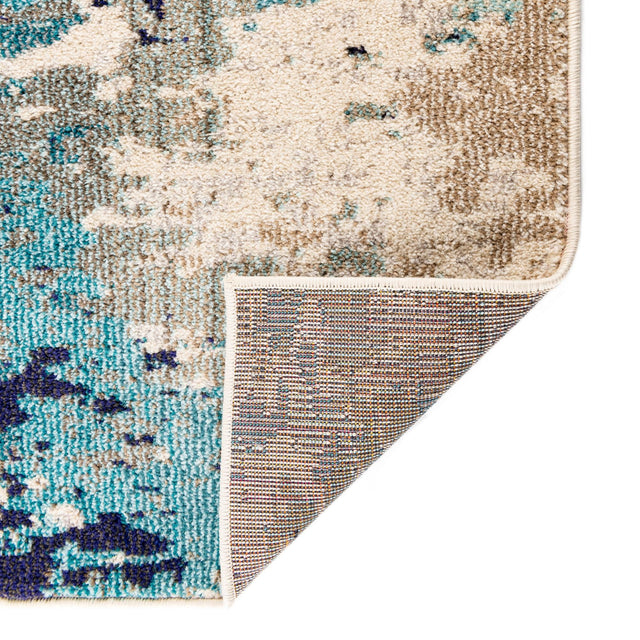 Blue 9' 10 x 9' 10 Vivid Square Area Rug Colorful Modern Unique Indoor Easy Clean Durable Carpet Mat for Home Interior Design & Decor for Sale at Rug Engine