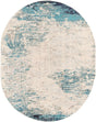 Blue 7' 10 x 10' Vivid Oval Area Rug Colorful Modern Unique Indoor Easy Clean Durable Carpet Mat for Home Interior Design & Decor for Sale at Rug Engine