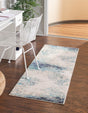 Blue 2' x 8' Vivid Runner Area Rug Colorful Modern Unique Indoor Easy Clean Durable Carpet Mat for Home Interior Design & Decor for Sale at Rug Engine