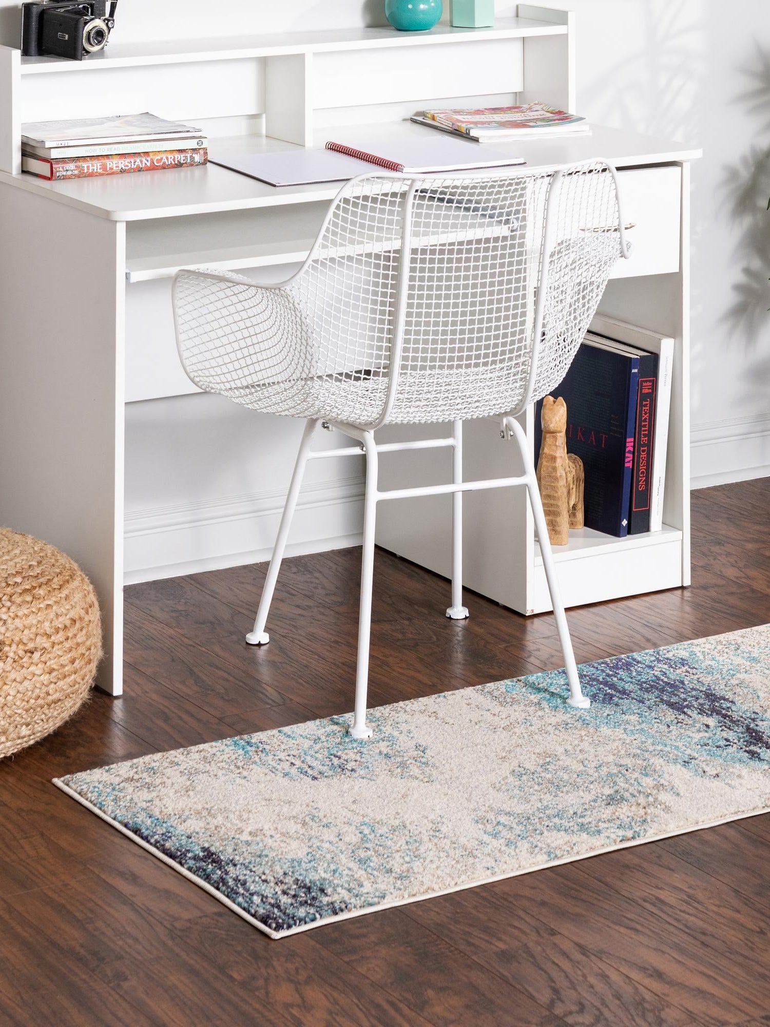 Blue 2' x 6' Vivid Runner Area Rug Colorful Modern Unique Indoor Easy Clean Durable Carpet Mat for Home Interior Design & Decor for Sale at Rug Engine