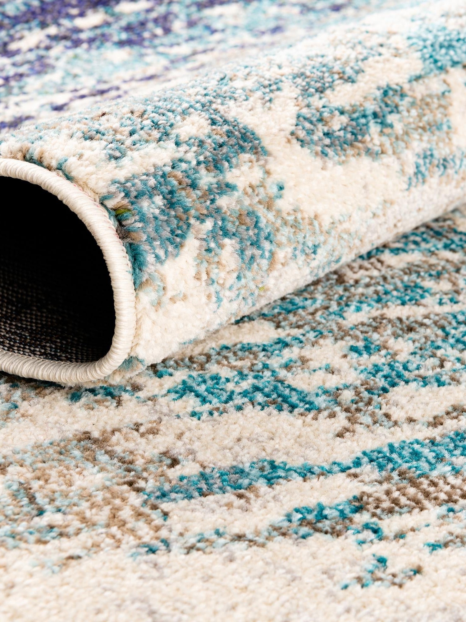 Blue 2' x 6' Vivid Runner Area Rug Colorful Modern Unique Indoor Easy Clean Durable Carpet Mat for Home Interior Design & Decor for Sale at Rug Engine