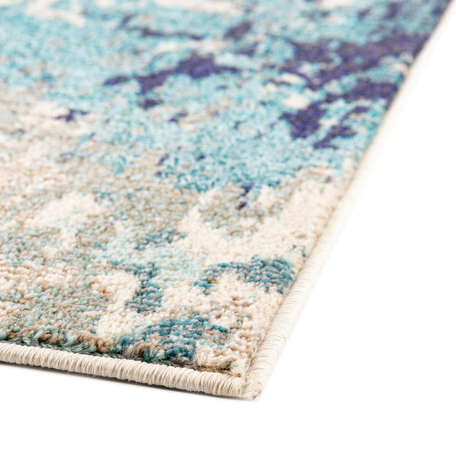 Blue 2' x 6' Vivid Runner Area Rug Colorful Modern Unique Indoor Easy Clean Durable Carpet Mat for Home Interior Design & Decor for Sale at Rug Engine