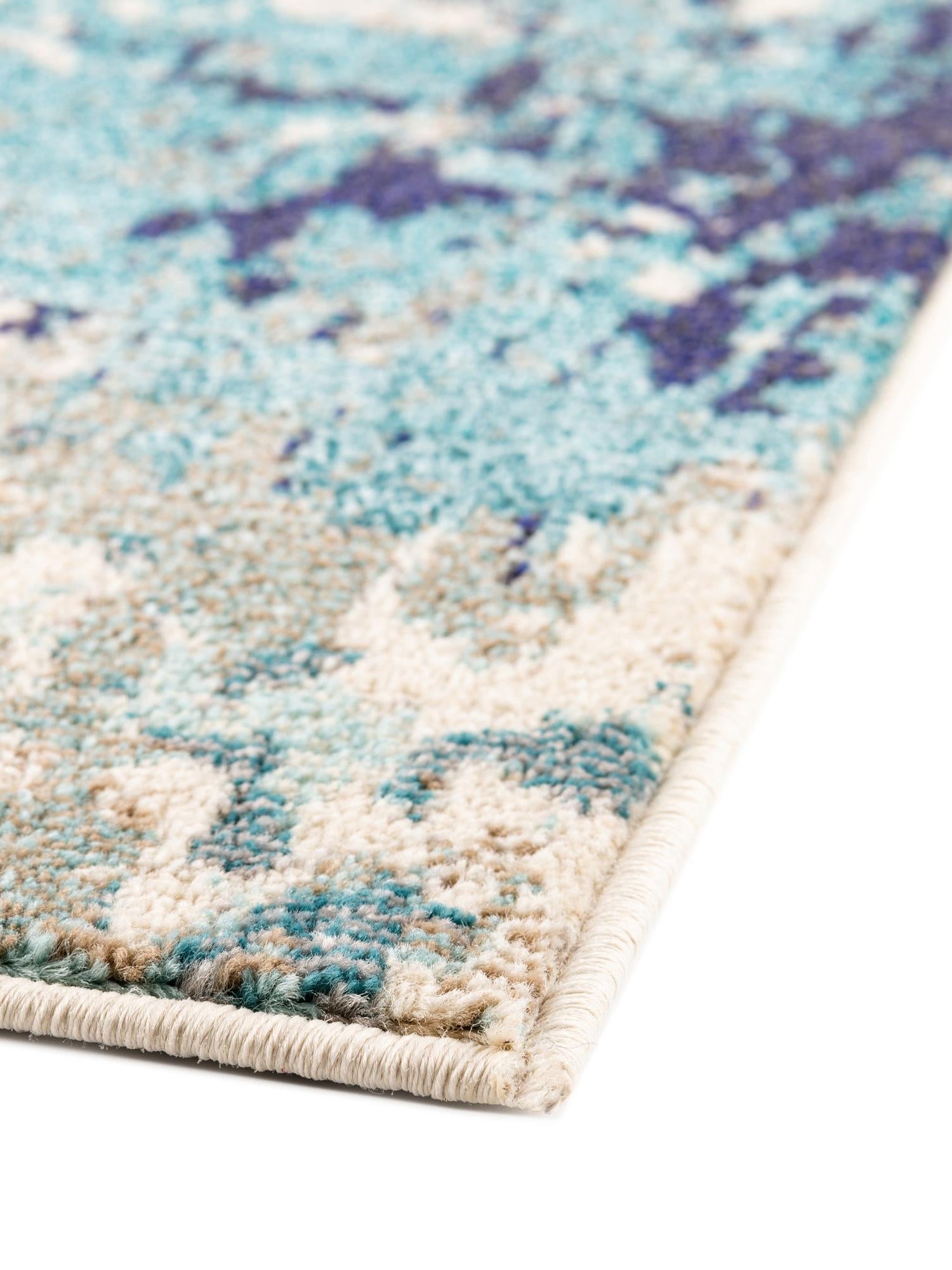 Blue 2' 7 x 12' Vivid Runner Area Rug Colorful Modern Unique Indoor Easy Clean Durable Carpet Mat for Home Interior Design & Decor for Sale at Rug Engine