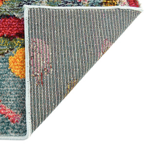 Aqua 7' 10 x 7' 10 Vivid Square Area Rug Colorful Modern Unique Indoor Easy Clean Durable Carpet Mat for Home Interior Design & Decor for Sale at Rug Engine