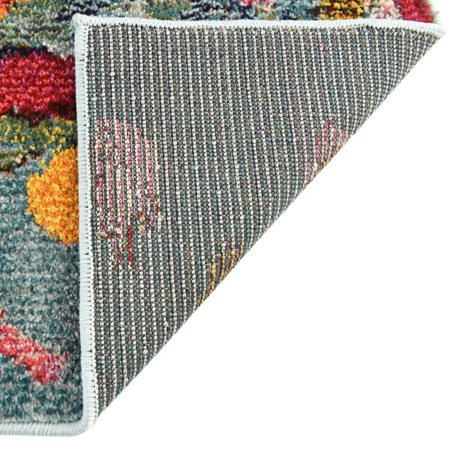 Aqua 9' 10 x 9' 10 Vivid Square Area Rug Colorful Modern Unique Indoor Easy Clean Durable Carpet Mat for Home Interior Design & Decor for Sale at Rug Engine