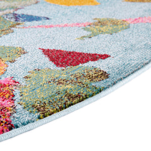Aqua 7' 10 x 10' Vivid Oval Area Rug Colorful Modern Unique Indoor Easy Clean Durable Carpet Mat for Home Interior Design & Decor for Sale at Rug Engine