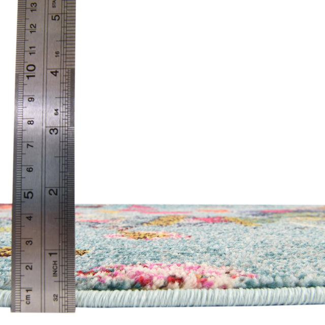 Aqua 7' 10 x 7' 10 Vivid Octagon Area Rug Colorful Modern Unique Indoor Easy Clean Durable Carpet Mat for Home Interior Design & Decor for Sale at Rug Engine