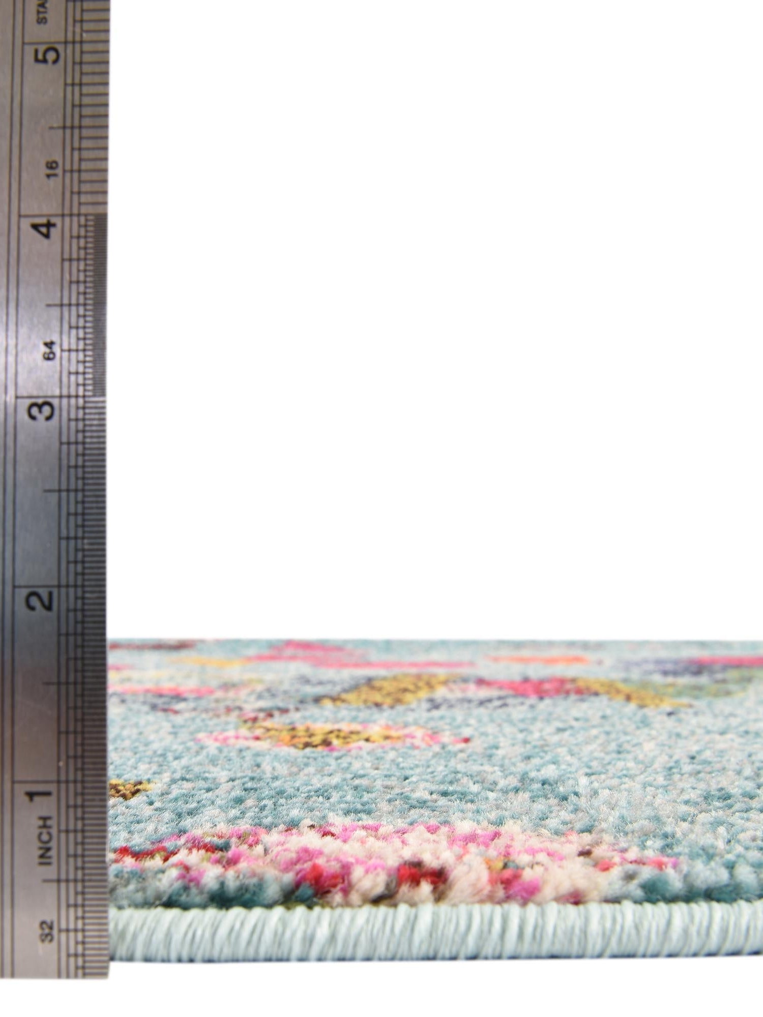 Aqua 5' 3 x 5' 3 Vivid Octagon Area Rug Colorful Modern Unique Indoor Easy Clean Durable Carpet Mat for Home Interior Design & Decor for Sale at Rug Engine
