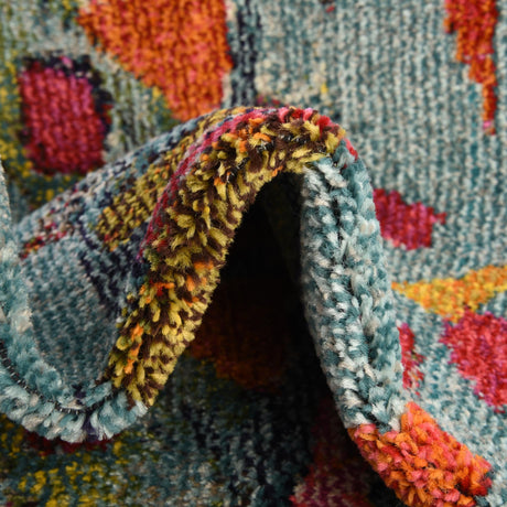 Aqua 2' x 6' Vivid Runner Area Rug Colorful Modern Unique Indoor Easy Clean Durable Carpet Mat for Home Interior Design & Decor for Sale at Rug Engine