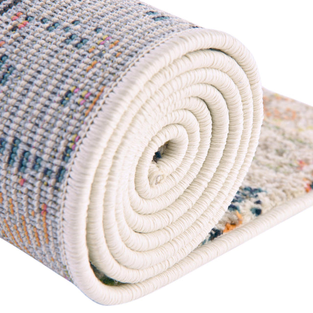 Ivory 6' x 9' Vivid Rectangle Area Rug Colorful Modern Unique Indoor Easy Clean Durable Carpet Mat for Home Interior Design & Decor for Sale at Rug Engine