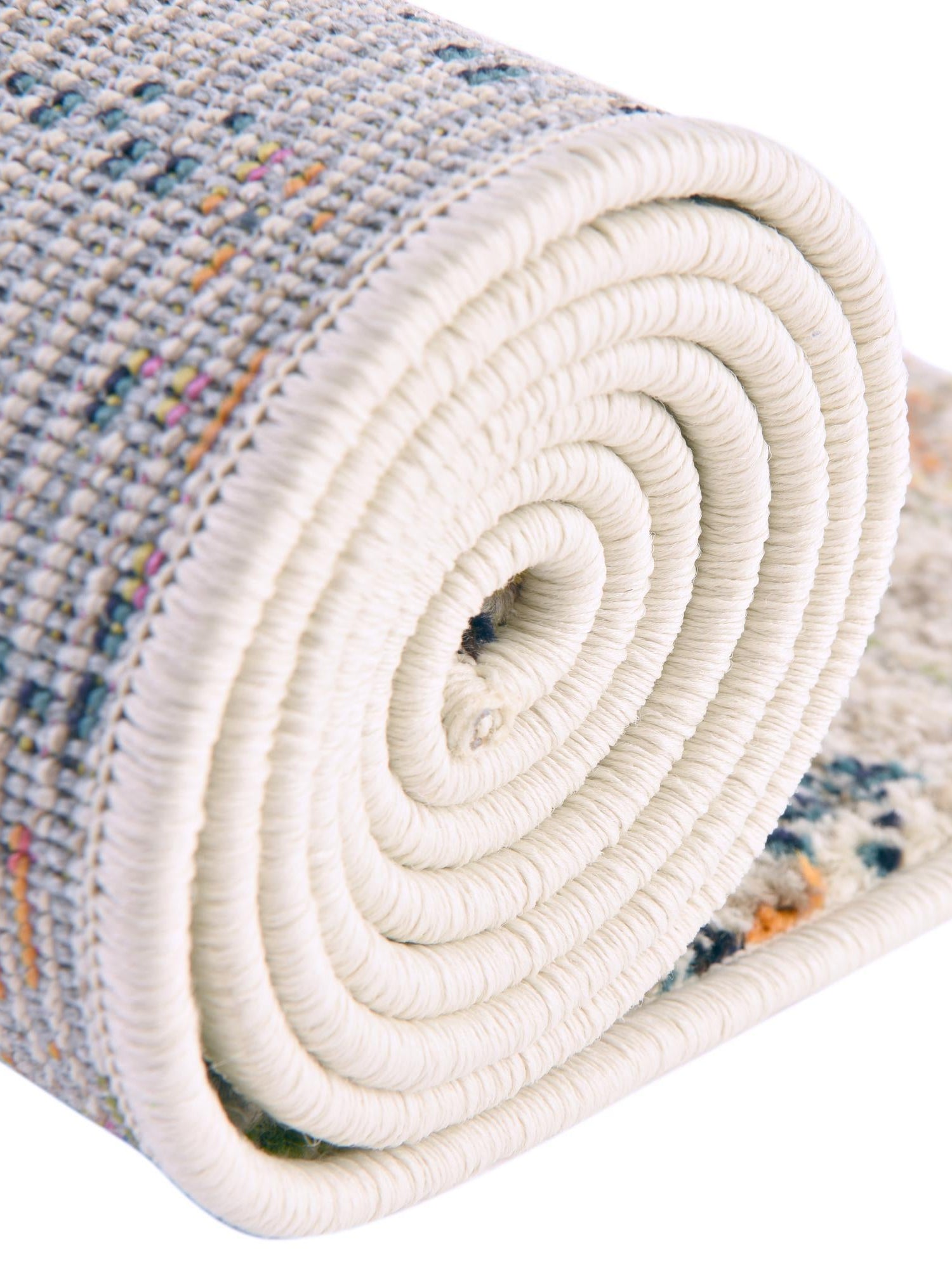 Ivory 3' 3 x 3' 3 Vivid Round Area Rug Colorful Modern Unique Indoor Easy Clean Durable Carpet Mat for Home Interior Design & Decor for Sale at Rug Engine