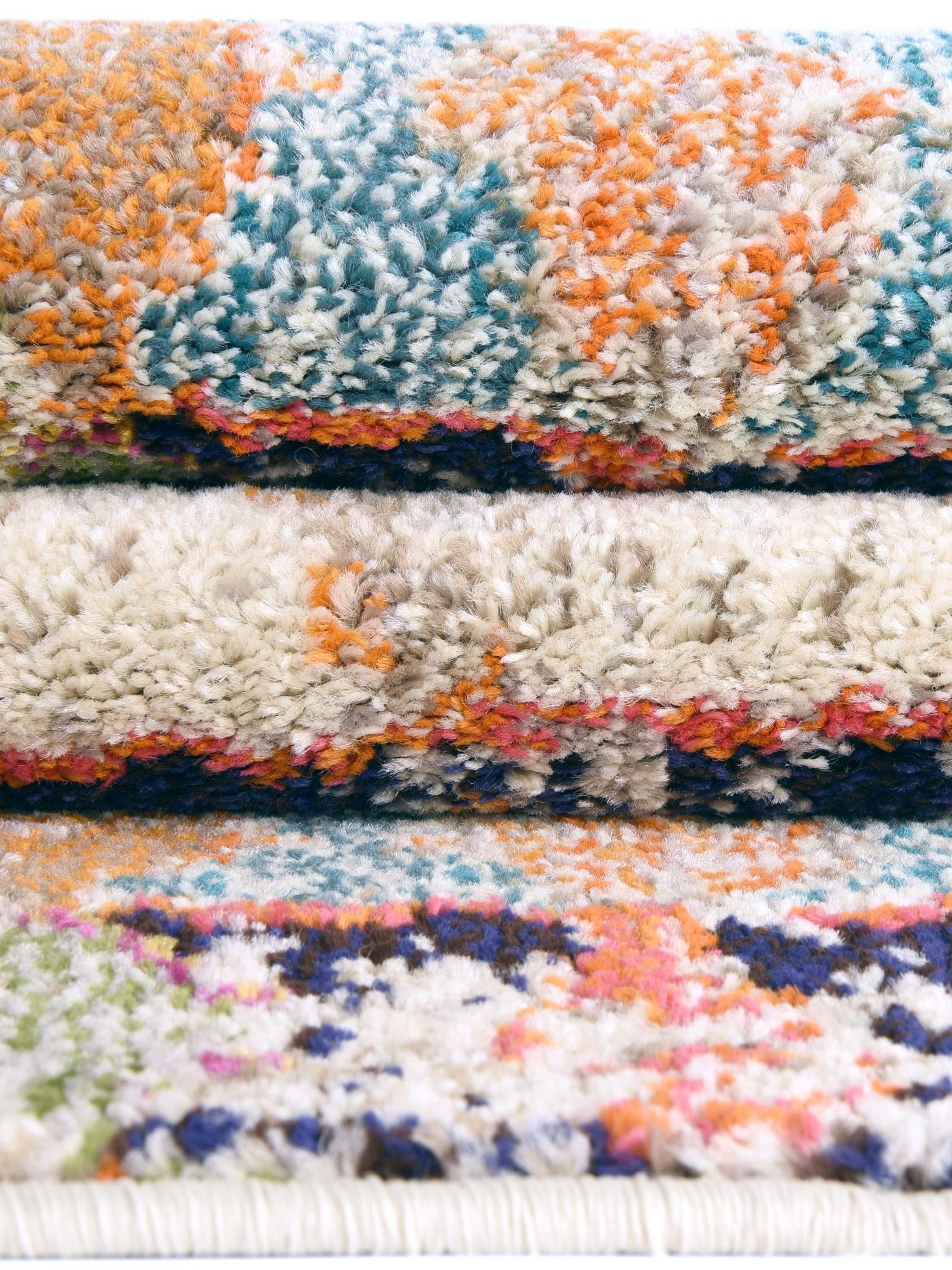 Ivory 9' 10 x 9' 10 Vivid Square Area Rug Colorful Modern Unique Indoor Easy Clean Durable Carpet Mat for Home Interior Design & Decor for Sale at Rug Engine