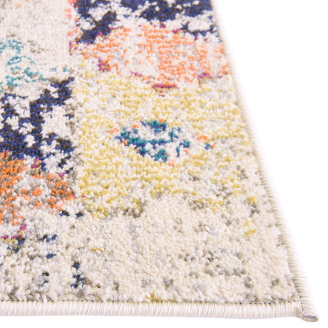 Ivory 7' 10 x 7' 10 Vivid Octagon Area Rug Colorful Modern Unique Indoor Easy Clean Durable Carpet Mat for Home Interior Design & Decor for Sale at Rug Engine
