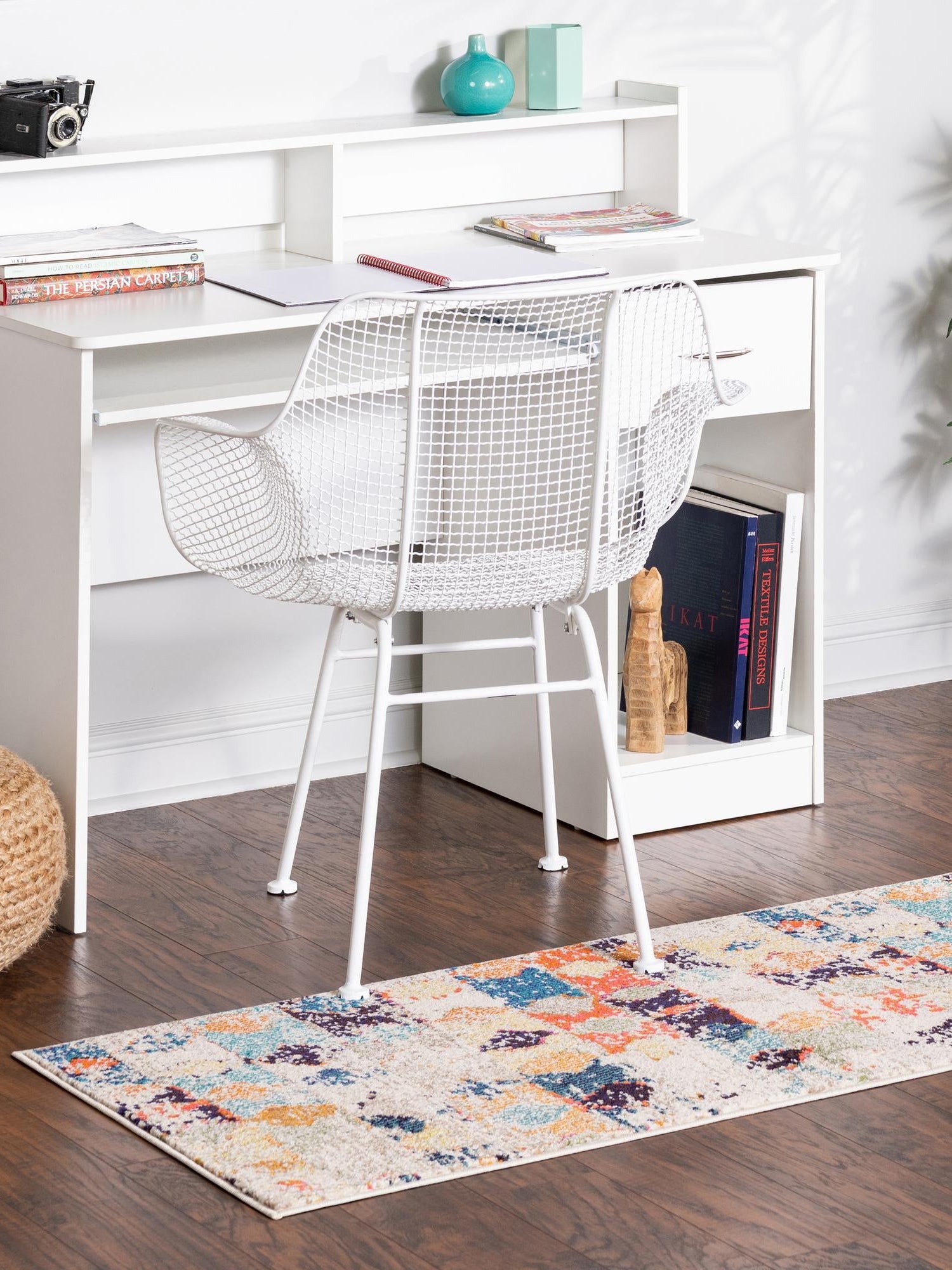 Ivory 2' x 6' Vivid Runner Area Rug Colorful Modern Unique Indoor Easy Clean Durable Carpet Mat for Home Interior Design & Decor for Sale at Rug Engine