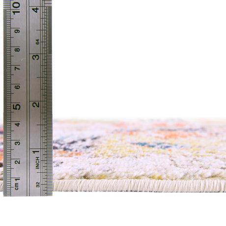 Ivory 2' 7 x 12' Vivid Runner Area Rug Colorful Modern Unique Indoor Easy Clean Durable Carpet Mat for Home Interior Design & Decor for Sale at Rug Engine