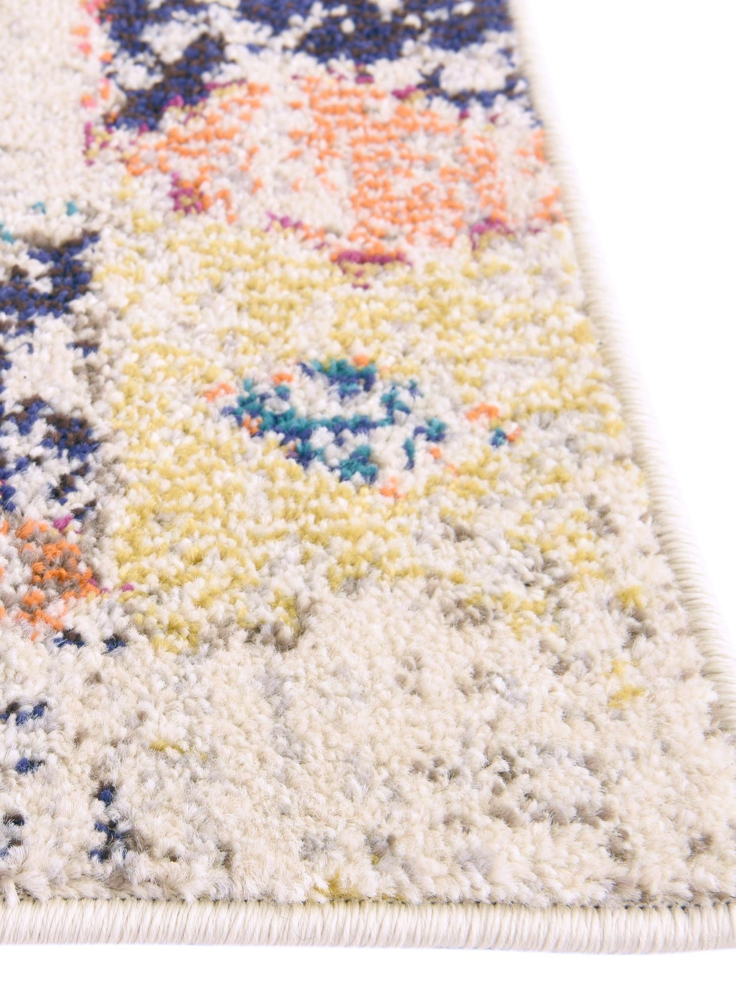 Ivory 2' 7 x 12' Vivid Runner Area Rug Colorful Modern Unique Indoor Easy Clean Durable Carpet Mat for Home Interior Design & Decor for Sale at Rug Engine