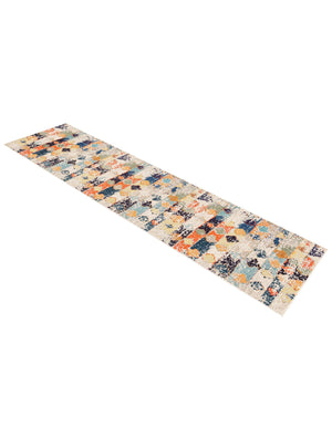 Ivory 2' 7 x 12' Vivid Runner Area Rug Colorful Modern Unique Indoor Easy Clean Durable Carpet Mat for Home Interior Design & Decor for Sale at Rug Engine