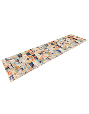Ivory 2' 7 x 12' Vivid Runner Area Rug Colorful Modern Unique Indoor Easy Clean Durable Carpet Mat for Home Interior Design & Decor for Sale at Rug Engine