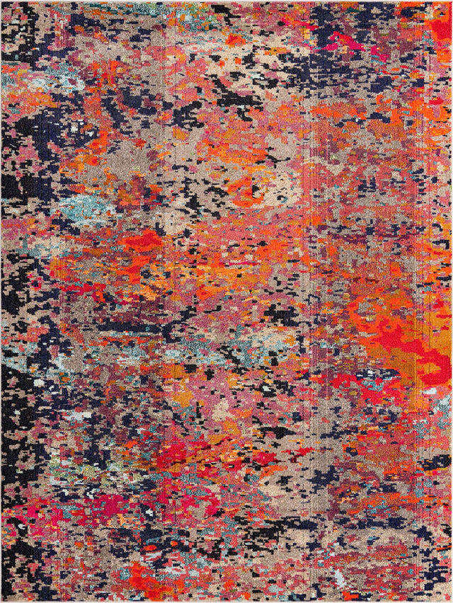 Multicolor 7' 10 x 10' Vivid Rectangle Area Rug Colorful Modern Unique Indoor Easy Clean Durable Carpet Mat for Home Interior Design & Decor for Sale at Rug Engine