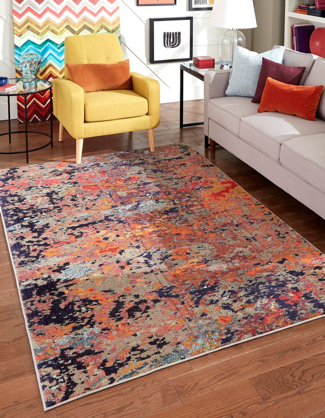 Multicolor 9' x 12' Vivid Rectangle Area Rug Colorful Modern Unique Indoor Easy Clean Durable Carpet Mat for Home Interior Design & Decor for Sale at Rug Engine