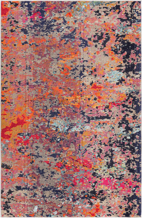 Multicolor 5' 3 x 8' Vivid Rectangle Area Rug Colorful Modern Unique Indoor Easy Clean Durable Carpet Mat for Home Interior Design & Decor for Sale at Rug Engine