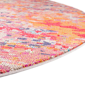 Multicolor 3' 3 x 3' 3 Vivid Round Area Rug Colorful Modern Unique Indoor Easy Clean Durable Carpet Mat for Home Interior Design & Decor for Sale at Rug Engine