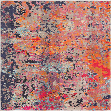 Multicolor 9' 10 x 9' 10 Vivid Square Area Rug Colorful Modern Unique Indoor Easy Clean Durable Carpet Mat for Home Interior Design & Decor for Sale at Rug Engine