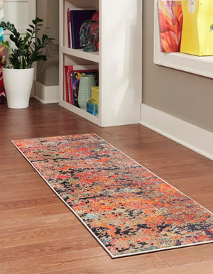 Multicolor 2' x 8' Vivid Runner Area Rug Colorful Modern Unique Indoor Easy Clean Durable Carpet Mat for Home Interior Design & Decor for Sale at Rug Engine