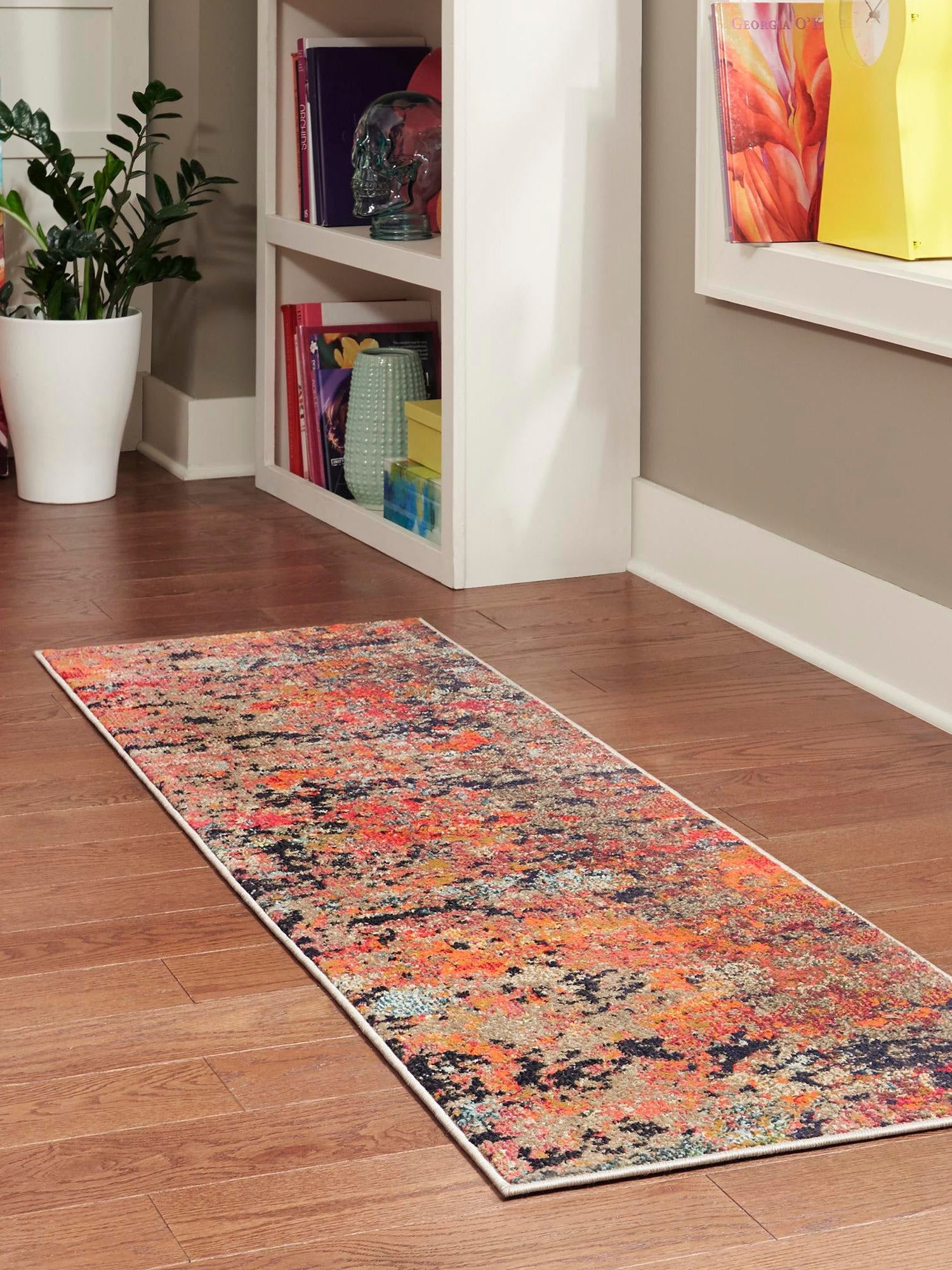 Multicolor 2' x 6' Vivid Runner Area Rug Colorful Modern Unique Indoor Easy Clean Durable Carpet Mat for Home Interior Design & Decor for Sale at Rug Engine