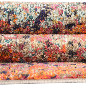 Multicolor 2' 7 x 12' Vivid Runner Area Rug Colorful Modern Unique Indoor Easy Clean Durable Carpet Mat for Home Interior Design & Decor for Sale at Rug Engine
