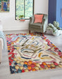 Multicolor 7' 10 x 10' Vivid Rectangle Area Rug Colorful Modern Unique Indoor Easy Clean Durable Carpet Mat for Home Interior Design & Decor for Sale at Rug Engine