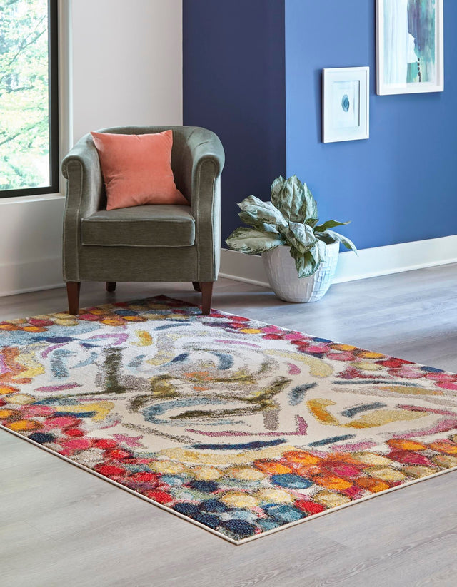 Multicolor 9' 10 x 14' Vivid Rectangle Area Rug Colorful Modern Unique Indoor Easy Clean Durable Carpet Mat for Home Interior Design & Decor for Sale at Rug Engine