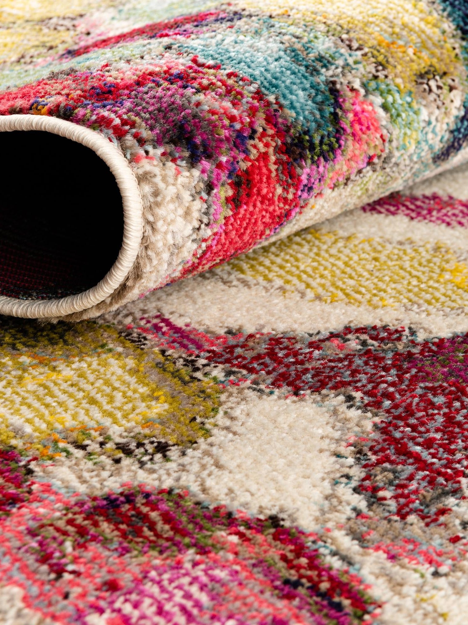 Multicolor 4' x 6' Vivid Rectangle Area Rug Colorful Modern Unique Indoor Easy Clean Durable Carpet Mat for Home Interior Design & Decor for Sale at Rug Engine