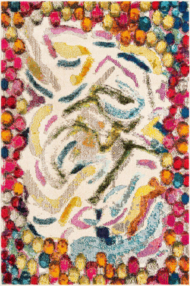 Multicolor 4' x 6' Vivid Rectangle Area Rug Colorful Modern Unique Indoor Easy Clean Durable Carpet Mat for Home Interior Design & Decor for Sale at Rug Engine