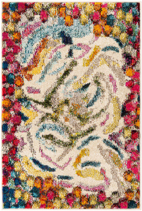 Multicolor 2' 2 x 3' Vivid Rectangle Area Rug Colorful Modern Unique Indoor Easy Clean Durable Carpet Mat for Home Interior Design & Decor for Sale at Rug Engine