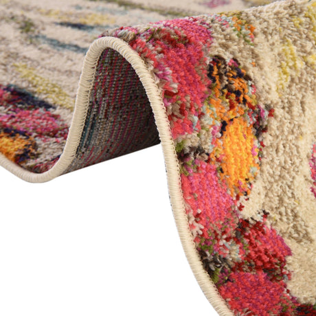 Multicolor 3' 3 x 3' 3 Vivid Round Area Rug Colorful Modern Unique Indoor Easy Clean Durable Carpet Mat for Home Interior Design & Decor for Sale at Rug Engine