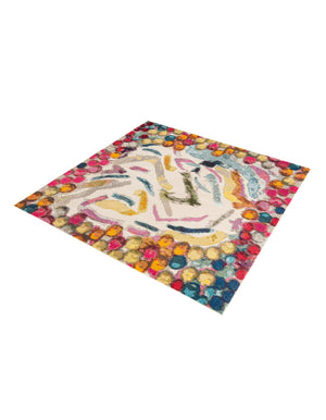 Multicolor 7' 10 x 7' 10 Vivid Square Area Rug Colorful Modern Unique Indoor Easy Clean Durable Carpet Mat for Home Interior Design & Decor for Sale at Rug Engine