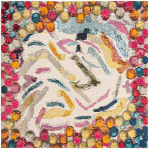 Multicolor 7' 10 x 7' 10 Vivid Square Area Rug Colorful Modern Unique Indoor Easy Clean Durable Carpet Mat for Home Interior Design & Decor for Sale at Rug Engine