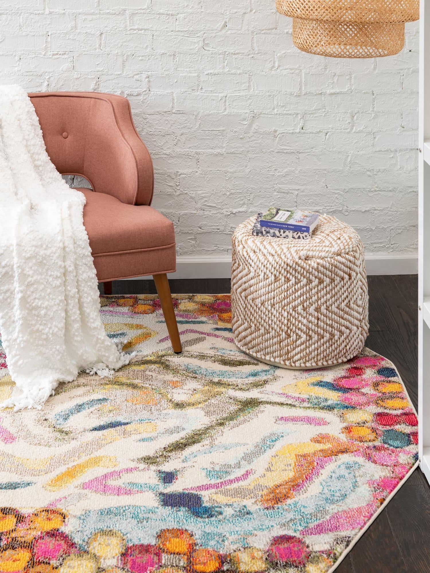 Multicolor 7' 10 x 7' 10 Vivid Octagon Area Rug Colorful Modern Unique Indoor Easy Clean Durable Carpet Mat for Home Interior Design & Decor for Sale at Rug Engine
